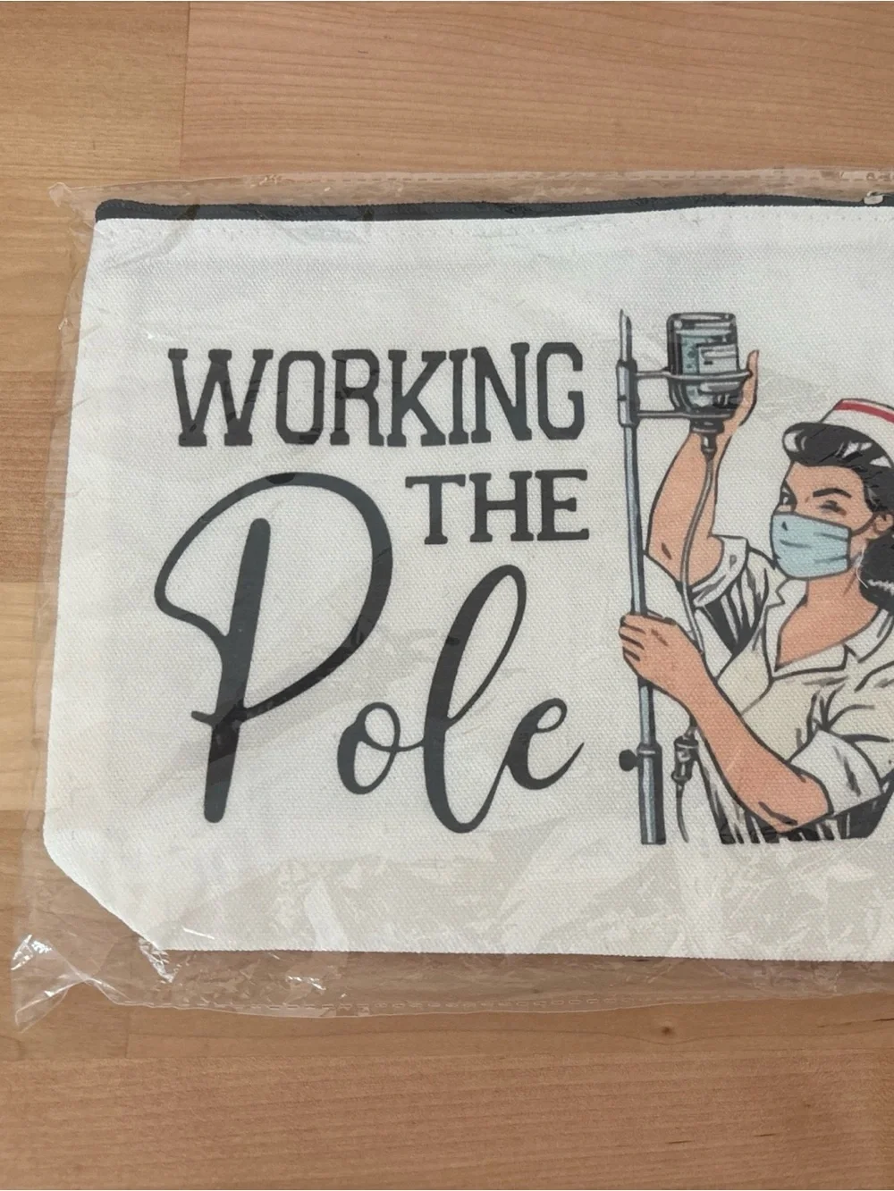 Working the Pole Nurse Cosmetic Bag - White